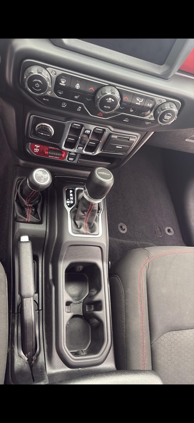 Cleaned car console after detailing
